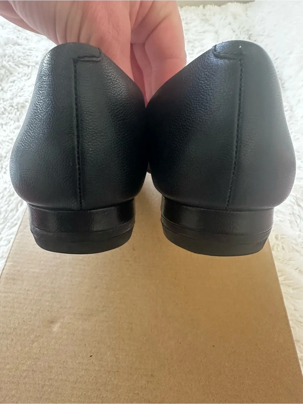 Tory Burch Pointed Toe Leather Flats Black Crystal Double T Logo Women’s Size 8